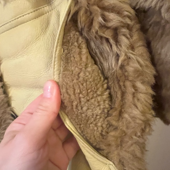 ACNE Studios Lamb Shearling Sheepskin coat teddy bear Green Brown - Picture 12 of 16